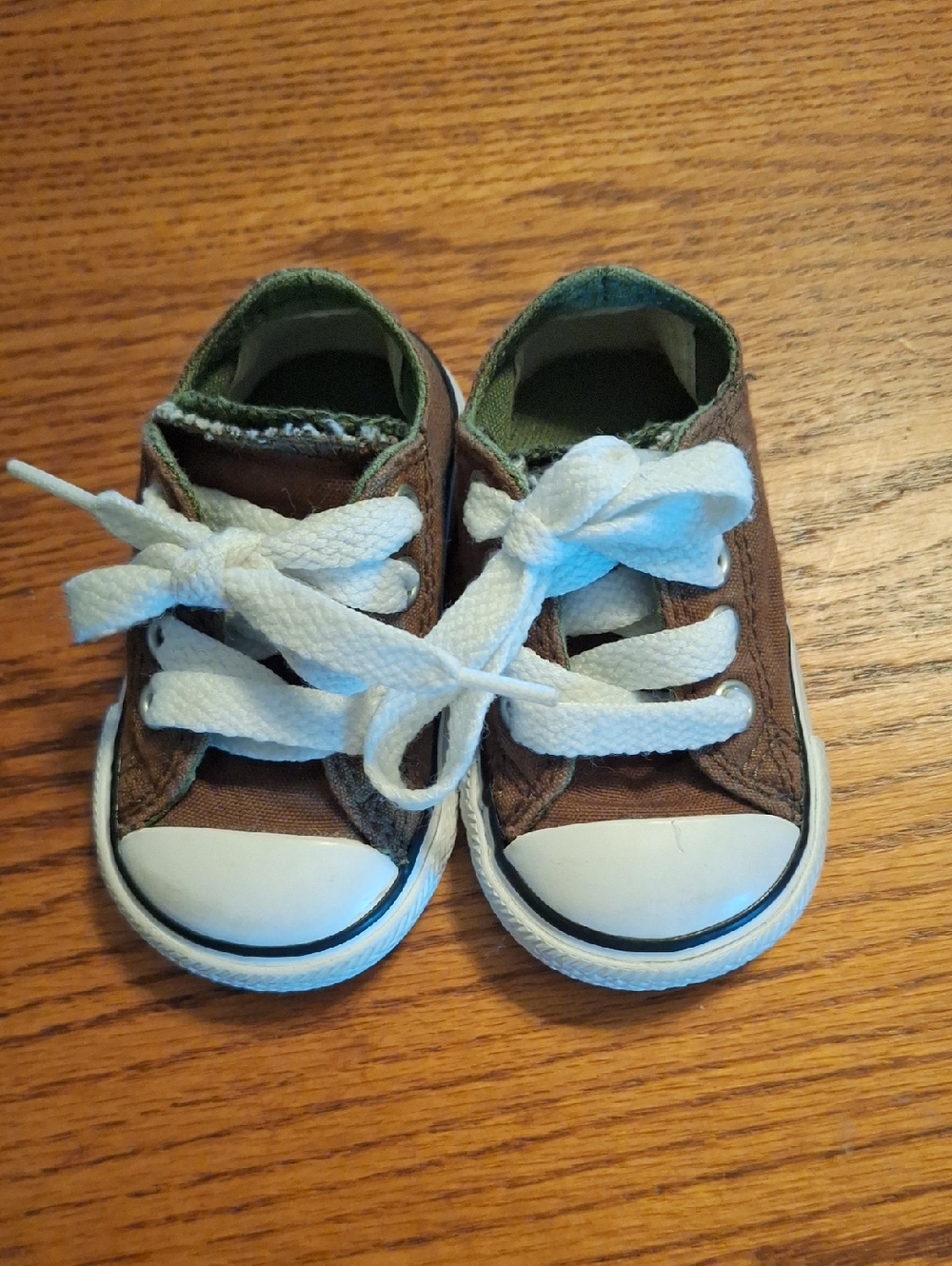 Converse Brown and White Kids Canvas Sneakers